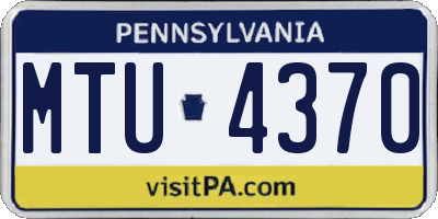 PA license plate MTU4370