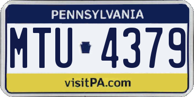 PA license plate MTU4379