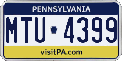 PA license plate MTU4399