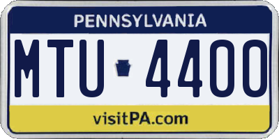 PA license plate MTU4400