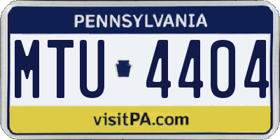 PA license plate MTU4404