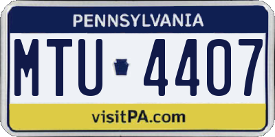 PA license plate MTU4407