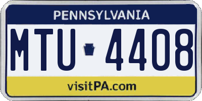 PA license plate MTU4408
