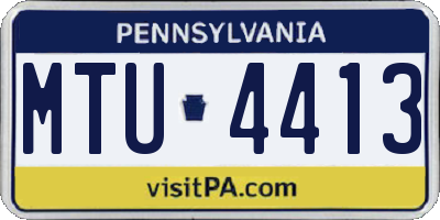 PA license plate MTU4413