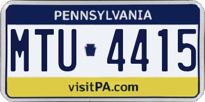 PA license plate MTU4415
