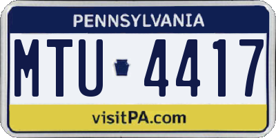 PA license plate MTU4417