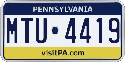 PA license plate MTU4419