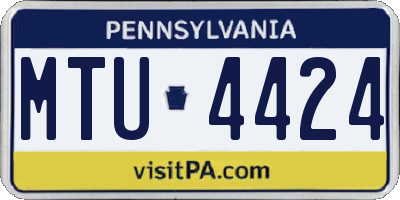 PA license plate MTU4424