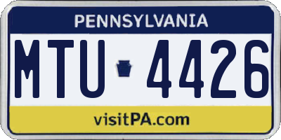 PA license plate MTU4426
