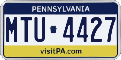 PA license plate MTU4427