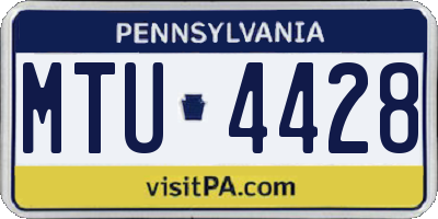 PA license plate MTU4428
