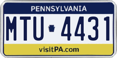 PA license plate MTU4431