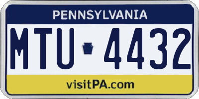 PA license plate MTU4432