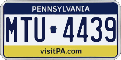 PA license plate MTU4439