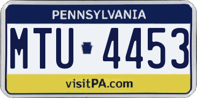 PA license plate MTU4453