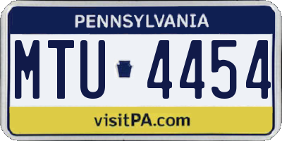 PA license plate MTU4454