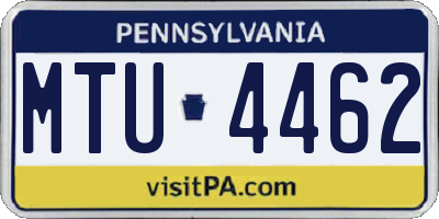 PA license plate MTU4462