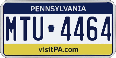 PA license plate MTU4464