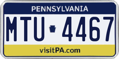 PA license plate MTU4467