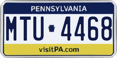 PA license plate MTU4468