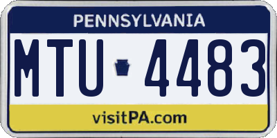 PA license plate MTU4483