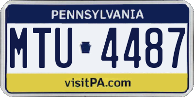 PA license plate MTU4487