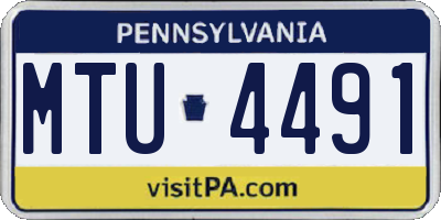 PA license plate MTU4491