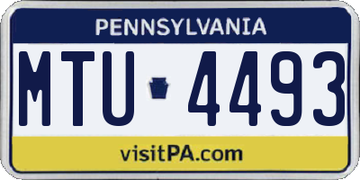 PA license plate MTU4493