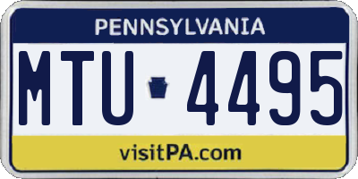 PA license plate MTU4495