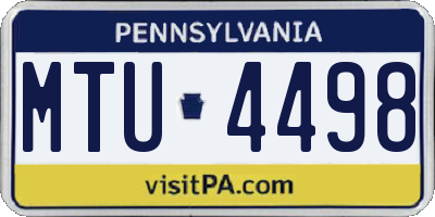 PA license plate MTU4498