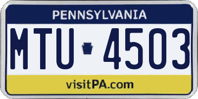 PA license plate MTU4503