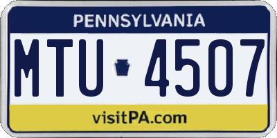PA license plate MTU4507