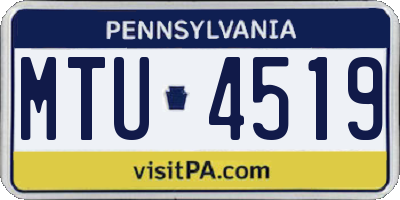 PA license plate MTU4519