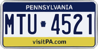 PA license plate MTU4521