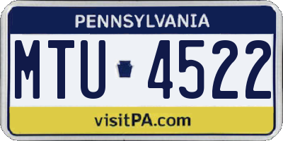 PA license plate MTU4522