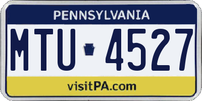PA license plate MTU4527