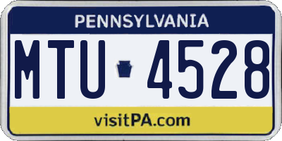 PA license plate MTU4528