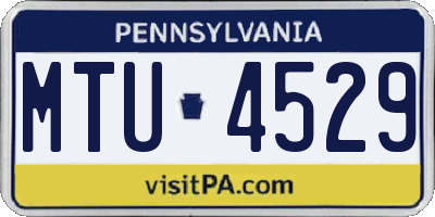 PA license plate MTU4529