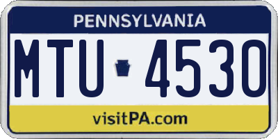 PA license plate MTU4530