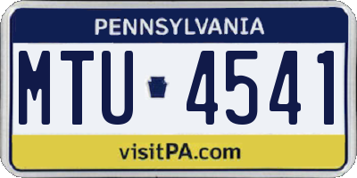 PA license plate MTU4541