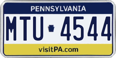 PA license plate MTU4544