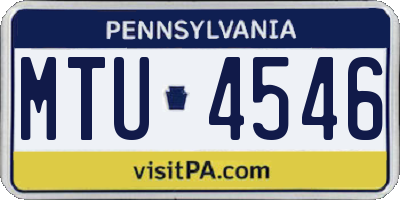 PA license plate MTU4546