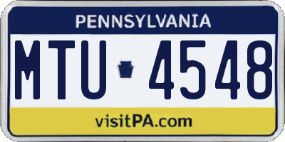 PA license plate MTU4548