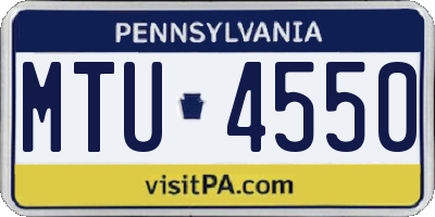 PA license plate MTU4550