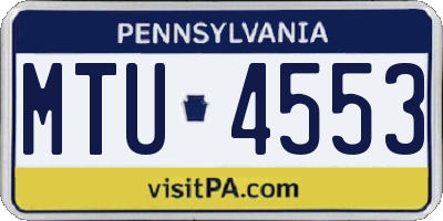 PA license plate MTU4553
