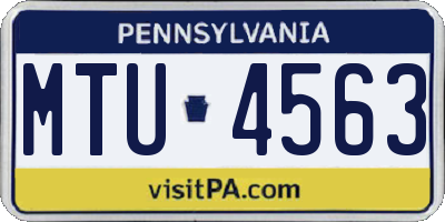PA license plate MTU4563