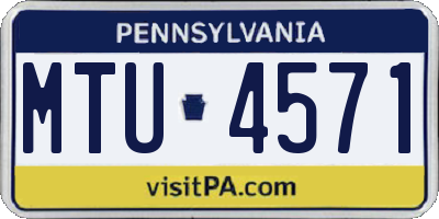 PA license plate MTU4571