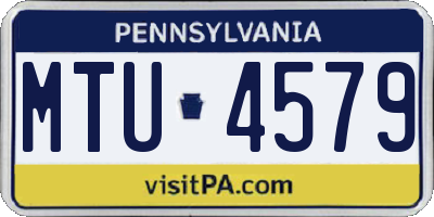 PA license plate MTU4579