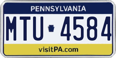 PA license plate MTU4584