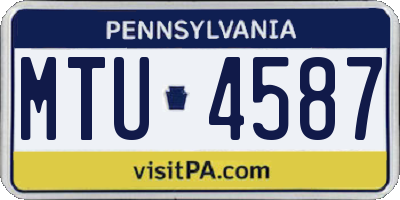 PA license plate MTU4587